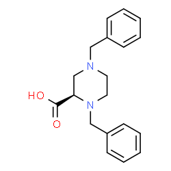 ChemSpider 2D Image | (2R)-1,4-Dibenzyl-2-piperazinecarboxylic acid | C19H22N2O2