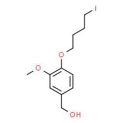 ChemSpider 2D Image | [4-(4-Iodobutoxy)-3-methoxyphenyl]methanol | C12H17IO3