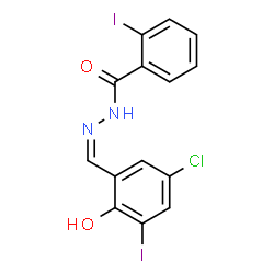 ChemSpider 2D Image | N'-[(Z)-(5-Chloro-2-hydroxy-3-iodophenyl)methylene]-2-iodobenzohydrazide | C14H9ClI2N2O2