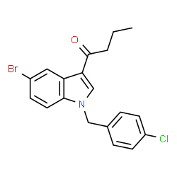 ChemSpider 2D Image | 1-[5-Bromo-1-(4-chlorobenzyl)-1H-indol-3-yl]-1-butanone | C19H17BrClNO