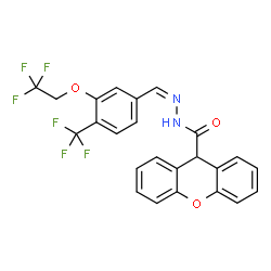 ChemSpider 2D Image | N'-{(Z)-[3-(2,2,2-Trifluoroethoxy)-4-(trifluoromethyl)phenyl]methylene}-9H-xanthene-9-carbohydrazide | C24H16F6N2O3