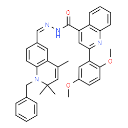 ChemSpider 2D Image | N'-[(Z)-(1-Benzyl-2,2,4-trimethyl-1,2-dihydro-6-quinolinyl)methylene]-2-(2,5-dimethoxyphenyl)-4-quinolinecarbohydrazide | C38H36N4O3