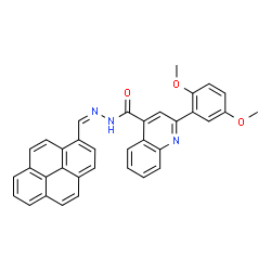ChemSpider 2D Image | 2-(2,5-Dimethoxyphenyl)-N'-[(Z)-1-pyrenylmethylene]-4-quinolinecarbohydrazide | C35H25N3O3