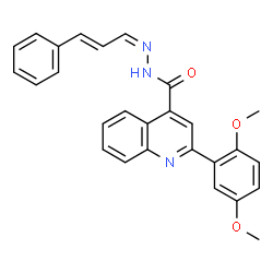 ChemSpider 2D Image | 2-(2,5-Dimethoxyphenyl)-N'-[(1Z,2E)-3-phenyl-2-propen-1-ylidene]-4-quinolinecarbohydrazide | C27H23N3O3