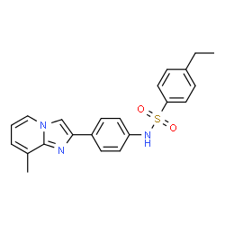 ChemSpider 2D Image | 4-Ethyl-N-[4-(8-methylimidazo[1,2-a]pyridin-2-yl)phenyl]benzenesulfonamide | C22H21N3O2S