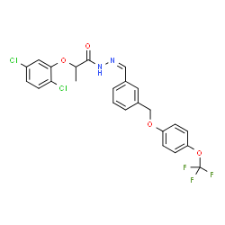 ChemSpider 2D Image | 2-(2,5-Dichlorophenoxy)-N'-[(Z)-(3-{[4-(trifluoromethoxy)phenoxy]methyl}phenyl)methylene]propanehydrazide | C24H19Cl2F3N2O4