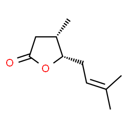 ChemSpider 2D Image | (4S,5S)-4-Methyl-5-(3-methyl-2-buten-1-yl)dihydro-2(3H)-furanone | C10H16O2