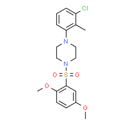 ChemSpider 2D Image | 1-(3-Chloro-2-methylphenyl)-4-[(2,5-dimethoxyphenyl)sulfonyl]piperazine | C19H23ClN2O4S