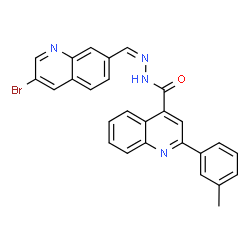 ChemSpider 2D Image | N'-[(Z)-(3-Bromo-7-quinolinyl)methylene]-2-(3-methylphenyl)-4-quinolinecarbohydrazide | C27H19BrN4O