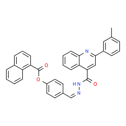 ChemSpider 2D Image | 4-[(Z)-({[2-(3-Methylphenyl)-4-quinolinyl]carbonyl}hydrazono)methyl]phenyl 1-naphthoate | C35H25N3O3