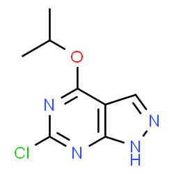 ChemSpider 2D Image | 6-Chloro-4-isopropoxy-1H-pyrazolo[3,4-d]pyrimidine | C8H9ClN4O