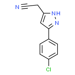 ChemSpider 2D Image | 5-(4-Chlorophenyl)-1H-pyrazole-3-acetonitrile | C11H8ClN3