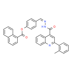 ChemSpider 2D Image | 4-[(Z)-({[2-(2-Methylphenyl)-4-quinolinyl]carbonyl}hydrazono)methyl]phenyl 1-naphthoate | C35H25N3O3
