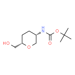 ChemSpider 2D Image | tert-butyl N-[(3S,6S)-6-(hydroxymethyl)oxan-3-yl]carbamate | C11H21NO4