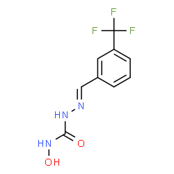 ChemSpider 2D Image | (2E)-N-Hydroxy-2-[3-(trifluoromethyl)benzylidene]hydrazinecarboxamide | C9H8F3N3O2