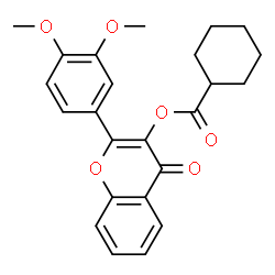 ChemSpider 2D Image | 2-(3,4-Dimethoxyphenyl)-4-oxo-4H-chromen-3-yl cyclohexanecarboxylate | C24H24O6