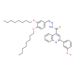 ChemSpider 2D Image | N'-{(Z)-[3,4-Bis(octyloxy)phenyl]methylene}-2-(3-methoxyphenyl)-4-quinolinecarbohydrazide | C40H51N3O4