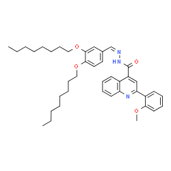 ChemSpider 2D Image | N'-{(Z)-[3,4-Bis(octyloxy)phenyl]methylene}-2-(2-methoxyphenyl)-4-quinolinecarbohydrazide | C40H51N3O4