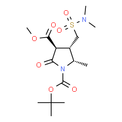 ChemSpider 2D Image | 3-Methyl 1-(2-methyl-2-propanyl) (3S,4S,5S)-4-[(dimethylsulfamoyl)methyl]-5-methyl-2-oxo-1,3-pyrrolidinedicarboxylate | C15H26N2O7S
