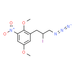 ChemSpider 2D Image | 1-(3-Azido-2-iodopropyl)-2,5-dimethoxy-3-nitrobenzene | C11H13IN4O4
