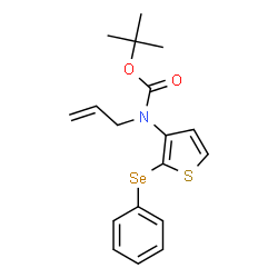 ChemSpider 2D Image | 2-Methyl-2-propanyl allyl[2-(phenylselanyl)-3-thienyl]carbamate | C18H21NO2SSe