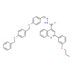 ChemSpider 2D Image | N'-[(Z)-(4-{[4-(Benzyloxy)benzyl]oxy}phenyl)methylene]-2-(3-propoxyphenyl)-4-quinolinecarbohydrazide | C40H35N3O4