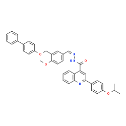 ChemSpider 2D Image | N'-[(Z)-{3-[(4-Biphenylyloxy)methyl]-4-methoxyphenyl}methylene]-2-(4-isopropoxyphenyl)-4-quinolinecarbohydrazide | C40H35N3O4