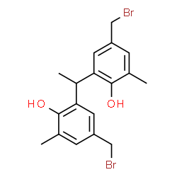 ChemSpider 2D Image | 2,2'-(1,1-Ethanediyl)bis[4-(bromomethyl)-6-methylphenol] | C18H20Br2O2