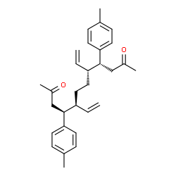 ChemSpider 2D Image | (4R,5S,8R,9S)-4,9-Bis(4-methylphenyl)-5,8-divinyl-2,11-dodecanedione | C30H38O2