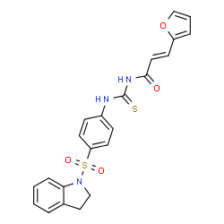 ChemSpider 2D Image | (2E)-N-{[4-(2,3-Dihydro-1H-indol-1-ylsulfonyl)phenyl]carbamothioyl}-3-(2-furyl)acrylamide | C22H19N3O4S2