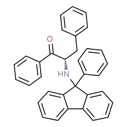 ChemSpider 2D Image | (2S)-1,3-Diphenyl-2-[(9-phenyl-9H-fluoren-9-yl)amino]-1-propanone | C34H27NO