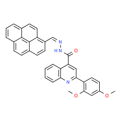 ChemSpider 2D Image | 2-(2,4-Dimethoxyphenyl)-N'-[(Z)-1-pyrenylmethylene]-4-quinolinecarbohydrazide | C35H25N3O3