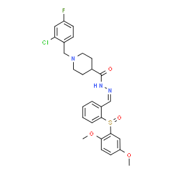 ChemSpider 2D Image | 1-(2-Chloro-4-fluorobenzyl)-N'-[(Z)-{2-[(2,5-dimethoxyphenyl)sulfinyl]phenyl}methylene]-4-piperidinecarbohydrazide | C28H29ClFN3O4S