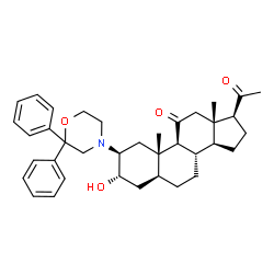 ChemSpider 2D Image | (2beta,3alpha,5alpha)-2-(2,2-Diphenyl-4-morpholinyl)-3-hydroxypregnane-11,20-dione | C37H47NO4