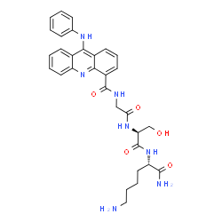 ChemSpider 2D Image | N-[(9-Anilino-4-acridinyl)carbonyl]glycyl-L-seryl-L-lysinamide | C31H35N7O5
