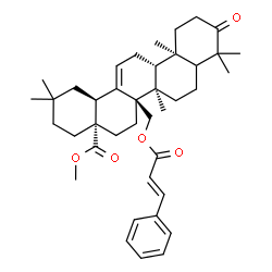 ChemSpider 2D Image | Methyl (5xi)-3-oxo-27-{[(2E)-3-phenyl-2-propenoyl]oxy}olean-12-en-28-oate | C40H54O5