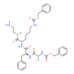ChemSpider 2D Image | N-[(Benzyloxy)carbonyl]-D-alanyl-L-phenylalanyl-N~6~-[(benzyloxy)carbonyl]-N-methyl-N-[2-(methylamino)ethyl]-L-lysinamide | C38H50N6O7