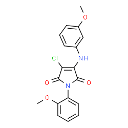 ChemSpider 2D Image | 3-Chloro-1-(2-methoxyphenyl)-4-[(3-methoxyphenyl)amino]-1H-pyrrole-2,5-dione | C18H15ClN2O4