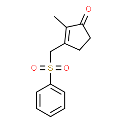 ChemSpider 2D Image | 2-Methyl-3-[(phenylsulfonyl)methyl]-2-cyclopenten-1-one | C13H14O3S