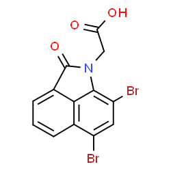 ChemSpider 2D Image | (6,8-Dibromo-2-oxobenzo[cd]indol-1(2H)-yl)acetic acid | C13H7Br2NO3
