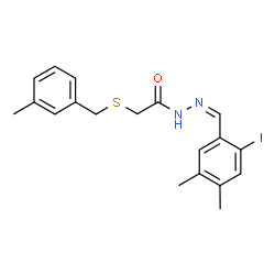 ChemSpider 2D Image | N'-[(Z)-(2-Iodo-4,5-dimethylphenyl)methylene]-2-[(3-methylbenzyl)sulfanyl]acetohydrazide | C19H21IN2OS