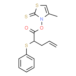 ChemSpider 2D Image | 4-Methyl-3-{[2-(phenylsulfanyl)-4-pentenoyl]oxy}-1,3-thiazole-2(3H)-thione | C15H15NO2S3