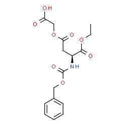 ChemSpider 2D Image | {[(3S)-3-{[(Benzyloxy)carbonyl]amino}-4-ethoxy-4-oxobutanoyl]oxy}acetic acid | C16H19NO8