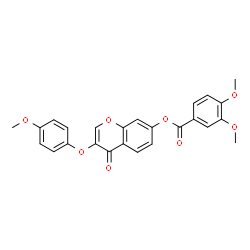 ChemSpider 2D Image | 3-(4-Methoxyphenoxy)-4-oxo-4H-chromen-7-yl 3,4-dimethoxybenzoate | C25H20O8