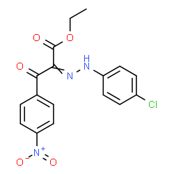 ChemSpider 2D Image | Ethyl 2-[(4-chlorophenyl)hydrazono]-3-(4-nitrophenyl)-3-oxopropanoate | C17H14ClN3O5