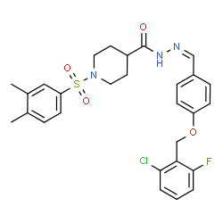 ChemSpider 2D Image | N'-[(Z)-{4-[(2-Chloro-6-fluorobenzyl)oxy]phenyl}methylene]-1-[(3,4-dimethylphenyl)sulfonyl]-4-piperidinecarbohydrazide | C28H29ClFN3O4S