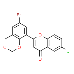 ChemSpider 2D Image | 2-(6-Bromo-4H-1,3-benzodioxin-8-yl)-6-chloro-4H-chromen-4-one | C17H10BrClO4