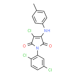 ChemSpider 2D Image | 3-Chloro-1-(2,5-dichlorophenyl)-4-[(4-methylphenyl)amino]-1H-pyrrole-2,5-dione | C17H11Cl3N2O2