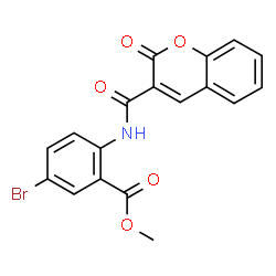 ChemSpider 2D Image | Methyl 5-bromo-2-{[(2-oxo-2H-chromen-3-yl)carbonyl]amino}benzoate | C18H12BrNO5