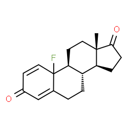 ChemSpider 2D Image | (10xi)-10-Fluoroestra-1,4-diene-3,17-dione | C18H21FO2